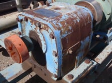 30 HP @ 1750 RPM, Dodge #DR400A, inline gearbox, 153 RPM out, 11.40 :1 ratio, coupled to Wheatley quintuplex
