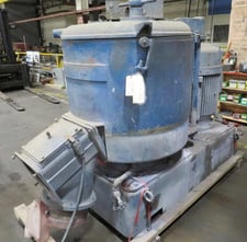 Henschel, high intensity mixer, 500 liter, air actuated discharge valve, 100/50 HP 2 speed motor