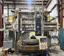 84" Cincinnati #Hypro-84", vertical boring mill, 4-Axis Newall digital read out, vari-speed spindle drive