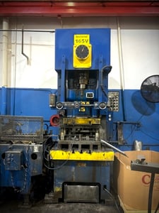 165 Ton, Aida #NC1-150(1), 5.1" stroke, 46" x 23.6" bed, 40-85 SPM, air clutch/brake, 1984