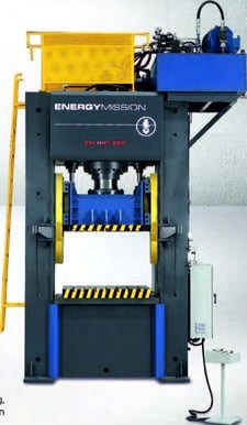 165 Ton, Energy Mission #HHP-150, hydraulic H-frame press, 11.8" stroke, 19.6"open height, 29.5"x29.5"tbl,new