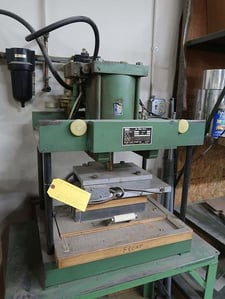 Miller, pneumatic bench press, 18" x 24" bed, 6" stroke, 18" gap