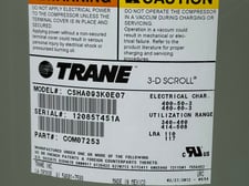 Trane #CSHA093K0E07, 3D scroll compressor, 9 ton, 460 V. / 60H / 3PH, P/N: COM07253