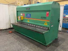 3/8" x 10' Accurshear #837510, hydraulic squaring shear, 36" front operated power back gauge, 10 hold downs
