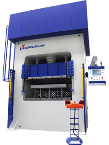 550 Ton, Hidroliksan #HDD-500, hydraulic H-frame press, 39" stroke, 39" DL, 47" x59"table,build to order