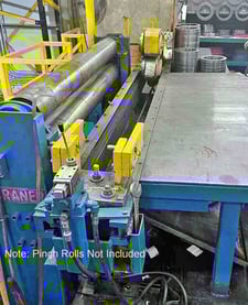 .375" x 72" Braner, rotary crop shear, 75" strip width, 10" diameter knives, hydraulic cylinder actuated, 4"