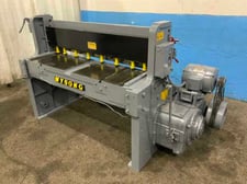 12 gauge x 4.4' Wysong #1252, power squaring shear, 8 hold downs, 24" rear operated manual back gauge, 60