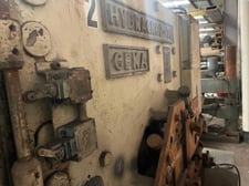 5" x 5" x 1/2" Geka #70-s, hydraulic ironworker, 77 ton, 12" throat, 48 SPM, 5 HP, 1986