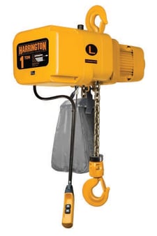 1 Ton, Harrington, New Electric Chain Hoist, In Stock at Houston Crane Inc.
