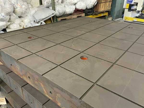 50" x 70" x 5-3/4" Portage layout table, fabricated stand, leveling stand