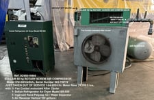 201 cfm, 115/125 psi Sullair #S12-50HA SUL rotary screw compressor, RefrigDryer, After Cooler, seperator +
