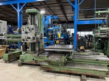 4" Tos #W100A, table type horizontal boring mill, 49" x49" built-in power rotary table, 15 HP, #50 taper, 1993