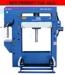 100 Ton, Press Master #RTPBP-100/20-MWH, hydraulic h-frame press, 16" stroke, 48" between housing, 9" bore