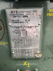 300 KVA 13200 Delta Primary, 208Y/120 Secondary, Rte 3 phase, Padmount Transformer