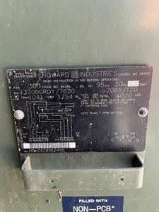 300 KVA 13200GY/7620 Primary, 208Y/120 Secondary, 3 phase, Padmount Transformer, Ready To Ship