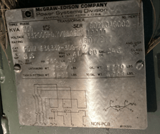 300 KVA 33200GY/19200 Primary, 480Y/277 Secondary, 3 phase, Padmount Transformer