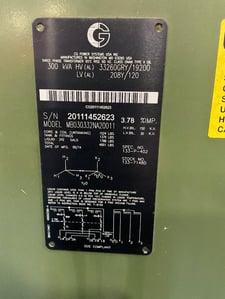 300 KVA 33260GY/19200 Primary, 208Y/120 Secondary, Cg 3 phase, Padmount Transformer