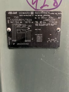 750 KVA 13200GY/7620 Primary, 480Y/277 Secondary, Howard Industries 3 phase, Padmount Transformer