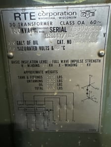 750 KVA 13200GY/7620 Primary, 208Y/120 Secondary, 3 phase, Padmount Transformer
