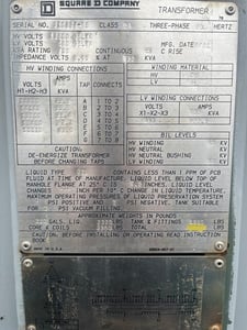 750 KVA 13800 Delta Primary, 480 Delta Secondary, 3 phase, Padmount Transformer