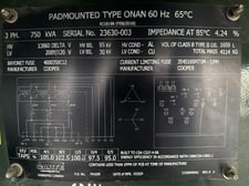 750 KVA 13860 Delta Primary, 208Y/120 Secondary, 3 phase, Padmount Transformer