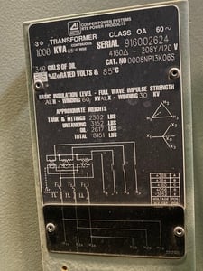 1000 KVA 4160 Delta Primary, 208Y/120 Secondary, 3 phase, Padmount Transformer