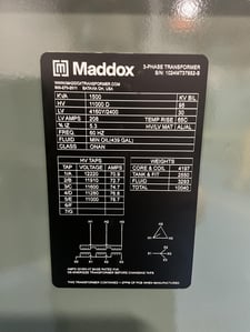 1500 KVA 11000 Delta Primary, 4160Y/2400 Secondary, Maddox 3 phase, Padmount Transformer, Ready To Ship