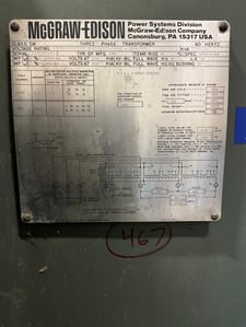 1500 KVA 13200GY/7620 Primary, 460Y/265 Secondary, Mcgraw-Edison 3 phase, Padmount Transformer