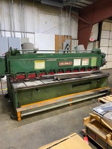 1/4" x 10' Cincinnati #1810, mechanical shear, 18" depth of gap, 60 SPM, automatic lube, 11 hold downs, 1950