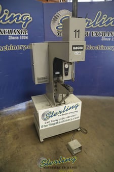 6 Ton, Haeger #H.P.6-B, hardware insertion press, 8.5" stroke, 11" throat, 3/8"-8.5" throat, 18 gallon oil
