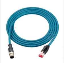 Keyence OP-87458 Ethernet Cable, M12 4-pin to RJ45, NFPA79-Comp, Straight, 5M