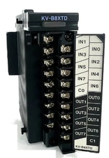 Keyence KV-B8XTD 8/8-Point Screw Terminal Block, MOSFET (Sink), with Overcurrent