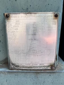 600 KVA 12470 Delta Primary, 600 Delta Secondary, Station, 3 phase