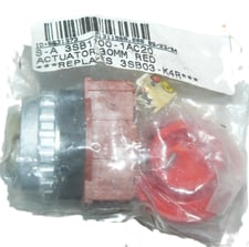 Siemens 3SB1100-1AC20 Pushbutton Actuator, 30mm, Red, Replaces 3SB03-K4R