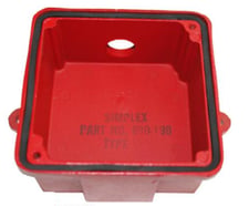 Simplex Grinnell 2975-9009 690-190 Red Weatherproof Back Box, 1/2" Pipe Tap, WB
