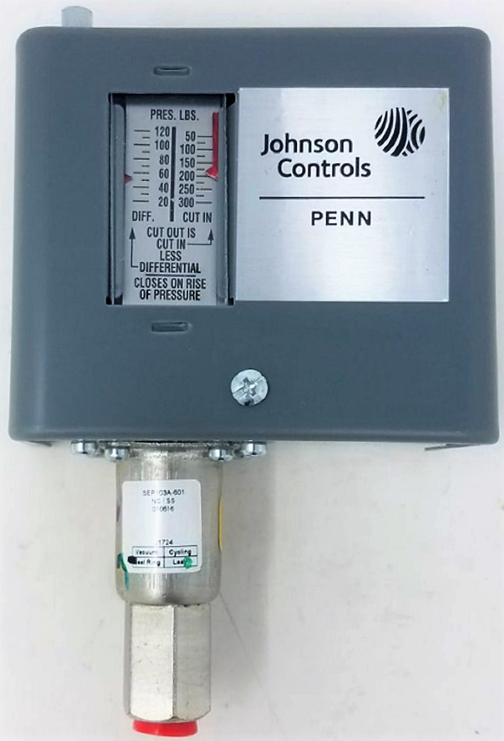 Johnson Controls P70AA-119C 119C Single Pole High Pressure Control, 50/300 psig