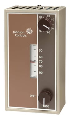 Johnson Controls T22BBC-1C Line Voltage Wall Thermostat, 40-90 Deg F (5-30 C)