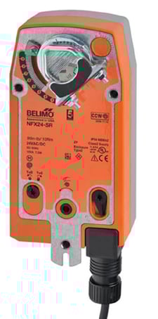 Belimo NFX24-SR Actuator, 90 in-lb 10 Nm, Spring Return, 2...10 V, Modulating