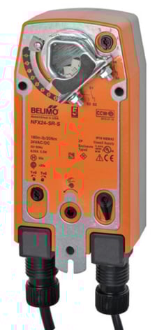 Belimo NFX24-SR-S Actuator, 90 in-lb 10 Nm, Spring Return, 2...10 V, Modulating
