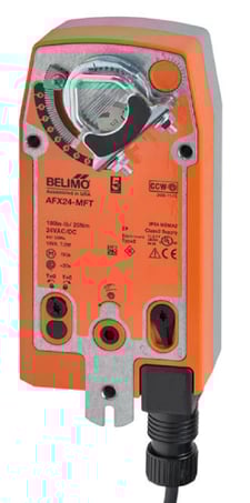 Belimo AFX24-MFT Damper Actuator, 180 in-lb 20 Nm, Spring Return, 2...10 V
