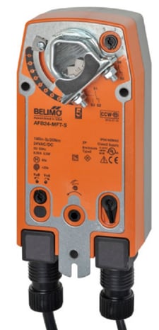 Belimo AFB24-MFT-S Damper Actuator, 180 in-lb 20 Nm, Spring Return, 2...10 V