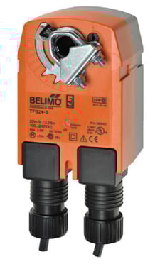 Belimo TFB24-S Damper Actuator, 22 in-lb [2.5 Nm], Spring Return, AC/DC 24 V