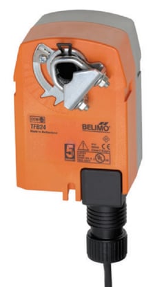 Belimo TFB24 Damper Actuator, 22 in-lb [2.5 Nm], Spring Return, AC/DC 24 V