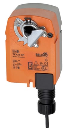 Belimo TFX24-SR Actuator, 22 in-lb 2.5 Nm, Spring Return, 2...10 V, Modulating