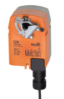 Belimo TFX120 Damper Actuator, 22 in-lb 2.5 Nm, Spring Return, AC 100...240 V