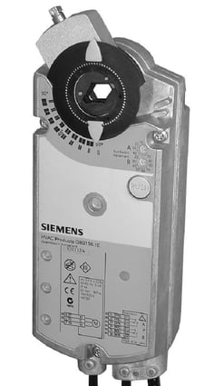 Siemens GBB136.1E Rotary Air Damper Actuator, AC 24 V, 3-Position, 25 Nm, 150 s