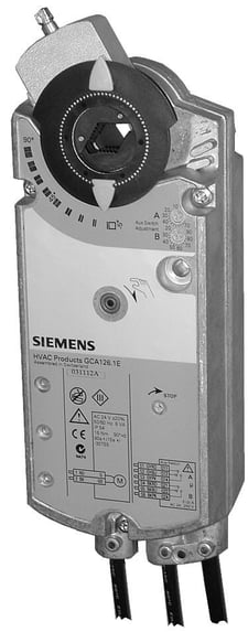 Siemens GCA126.1E Rotary Air Damper Actuator, AC/DC 24 V, 2-Position, 18 Nm