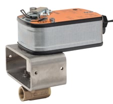 Belimo B2050VS-15+LF24-S 2-Way 1/2" Ball Valve, Cv 15, 24VAC/DC, 35 in-lb