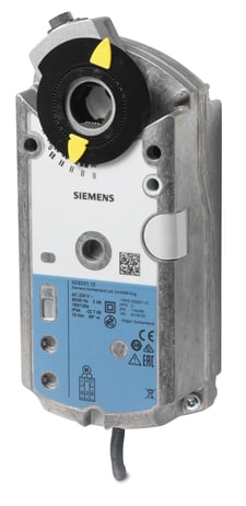 Siemens GEB331.1E Rotary Air Damper Actuator, AC 230 V, 3-Position, 15 Nm, 150 s