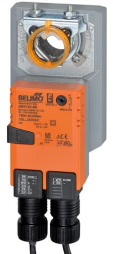 Belimo AMX120-SR Actuator, 180in-lb 20Nm, Non Fail-Safe, AC 100-240V, 2-10V, Mod